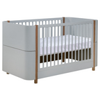 Berço e Mini Cama Kazan Grey com Madeira