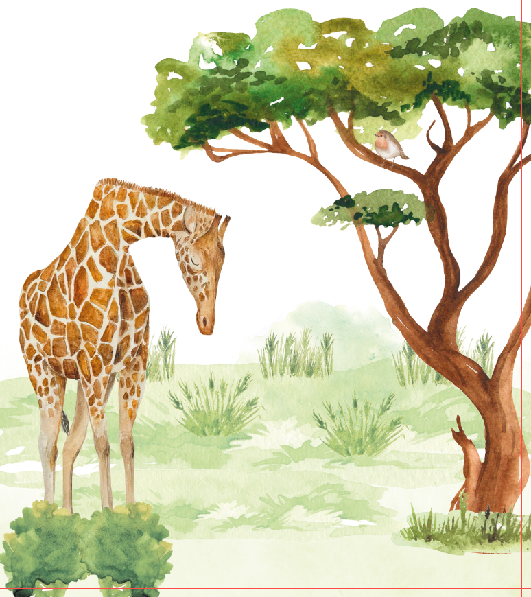 Painel de Parede - Girafa no Safari 2953