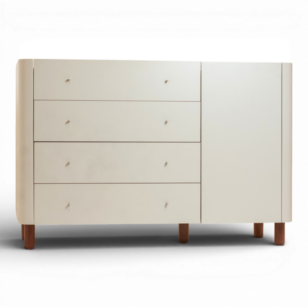 Cômoda Sleep COM704 com 4 Gavetas e 1 Porta - Branco - Sleeper