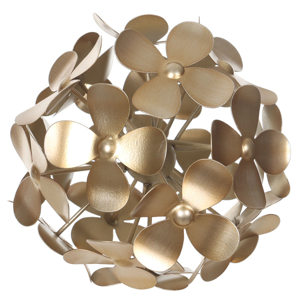 Escultura decorativa flores em metal – Dourado