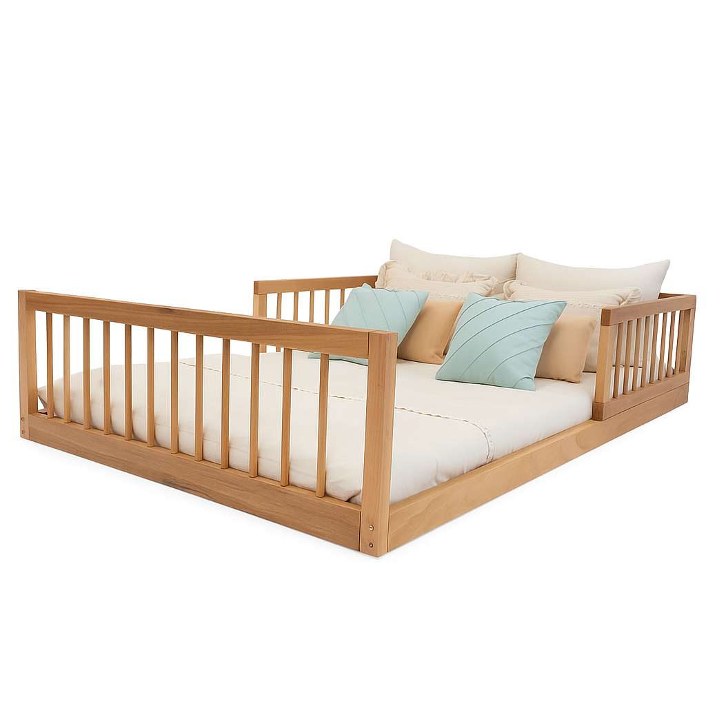 Cama de Casal Montessoriana Nantes em Madeira