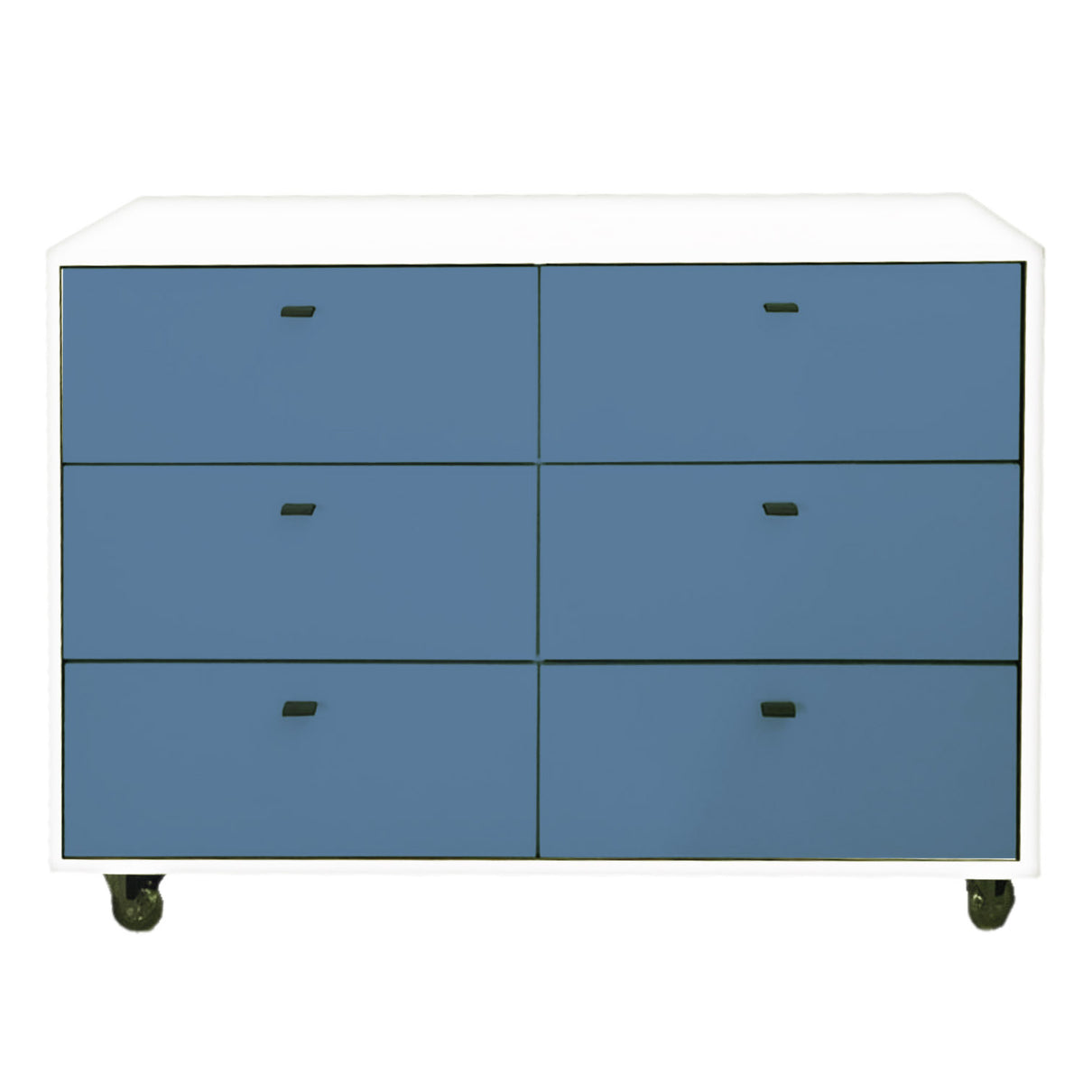 Cômoda Fazenda Caixa Branco Frente de Gaveta Azul Gude