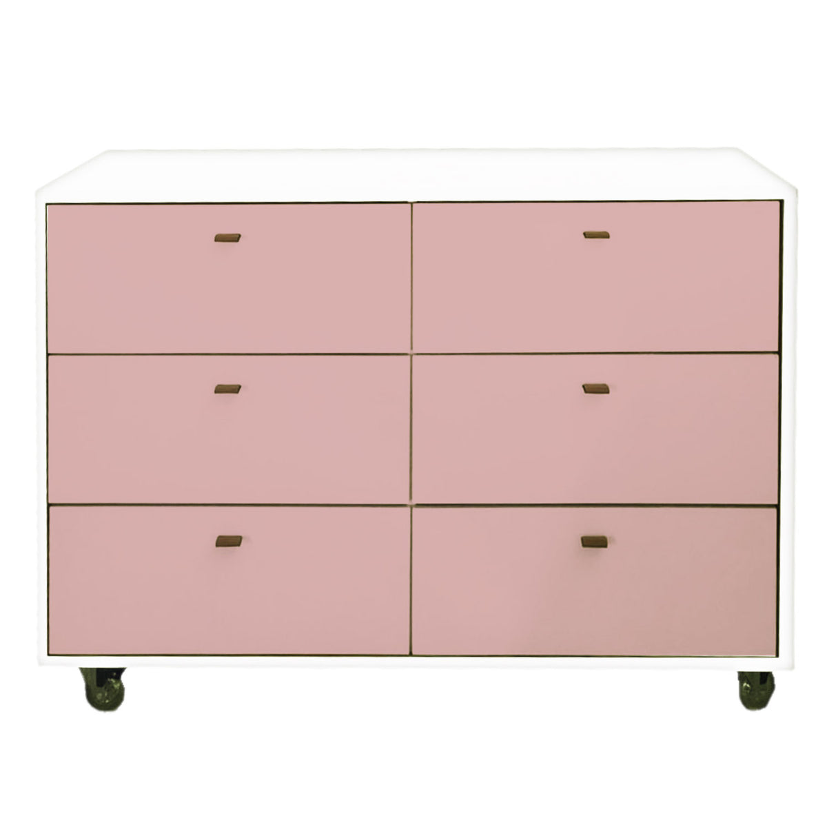 Cômoda Fazenda Caixa Branco Frente de Gaveta Rosa