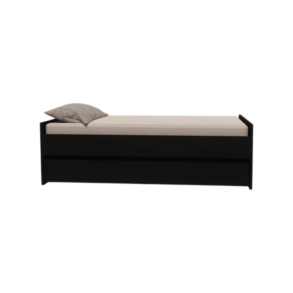 Cama Bicama Solteiro e Casal Versatile 3 em 1 em MDF - Preto - Kartoon
