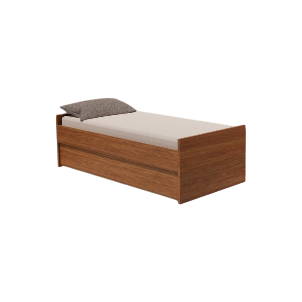 Cama Bicama Solteiro e Casal Versatile 3 em 1 em MDF - Freijó - Kartoon