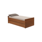 Cama Bicama Solteiro e Casal Versatile 3 em 1 em MDF - Freijó - Kartoon