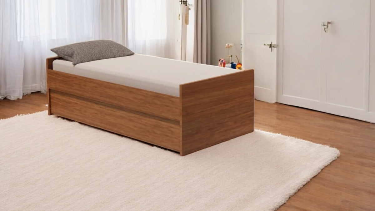 Cama Bicama Solteiro e Casal Versatile 3 em 1 em MDF - Freijó - Kartoon