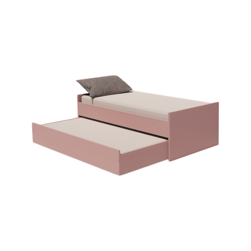 Cama Bicama Solteiro e Casal Versatile 3 em 1 - Rosa Ballet - Kartoon