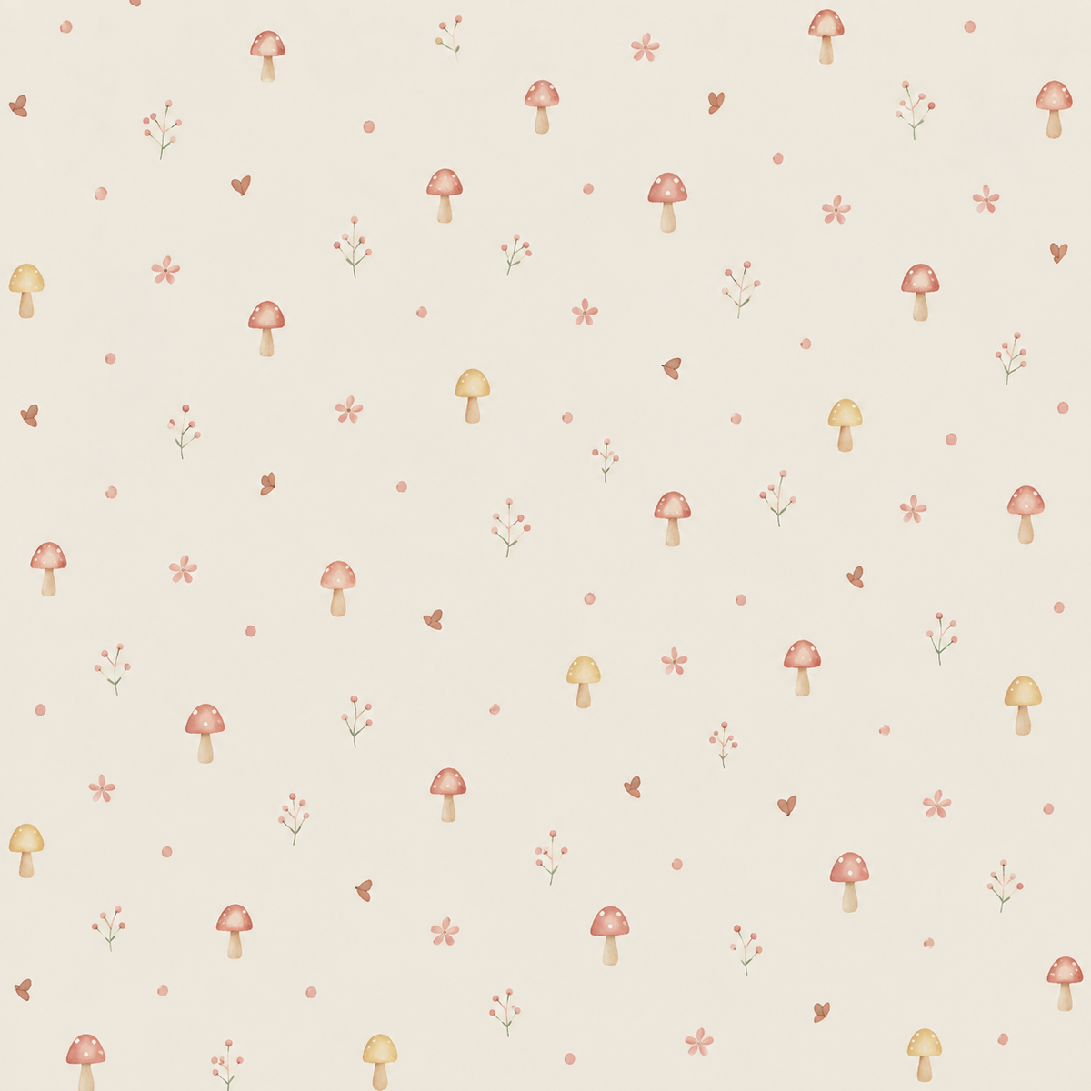Papel de Parede - Jardim Poético com Cogumelos