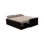 Cama Bicama Solteiro e Casal Versatile 3 em 1 em MDF - Preto - Kartoon