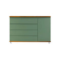 Cômoda Bada BAD-471 com 4 Gavetas e 1 Porta com Rodízios - Verde Natureza com Madeira - Kartoon