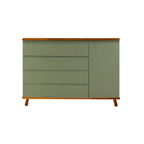 Cômoda Badá BAD-171 com 4 Gavetas e 1 Porta Pés Fixos - Verde Natureza com Madeira - Kartoon
