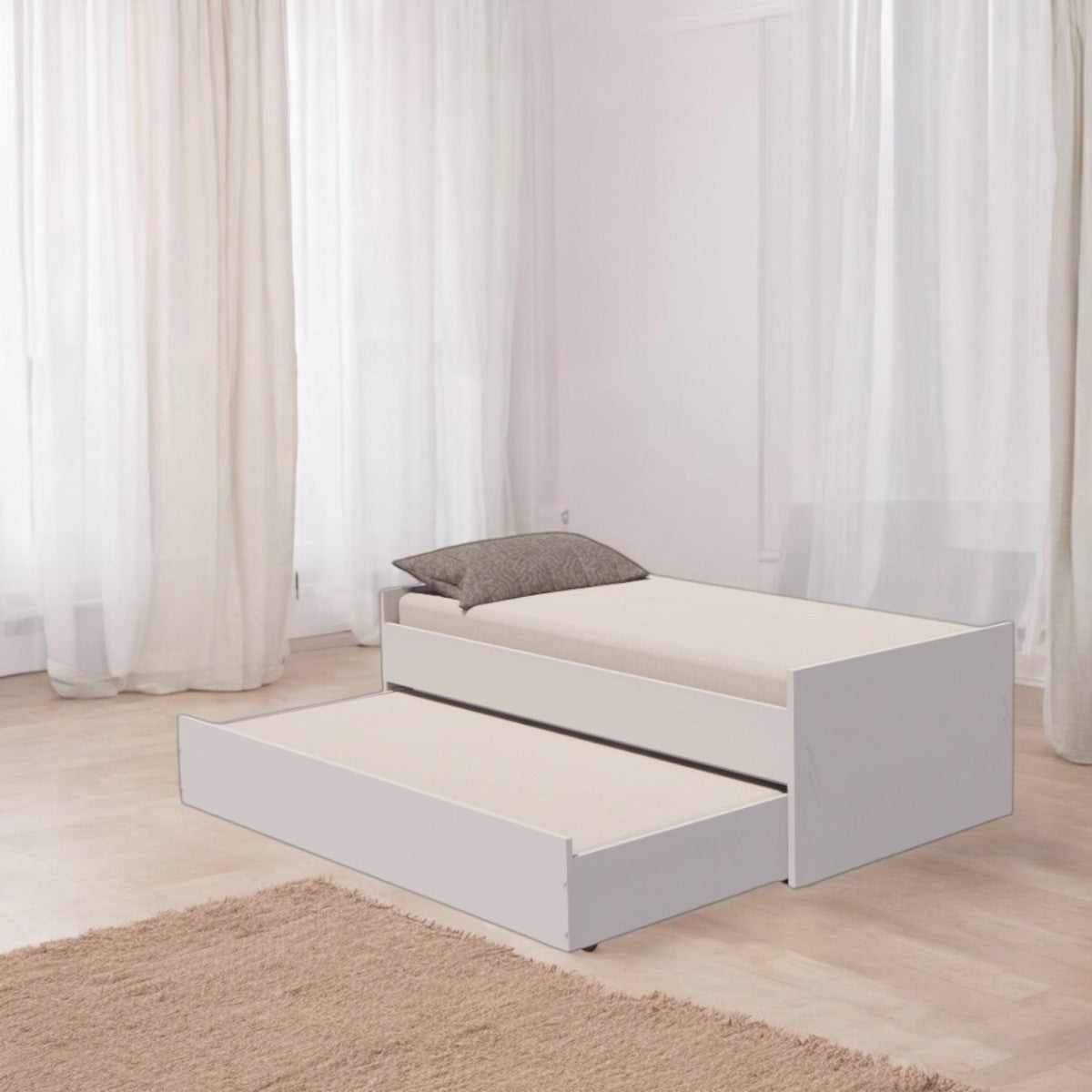 Cama Bicama Solteiro e Casal Versatile 3 em 1 - Branco - Kartoon