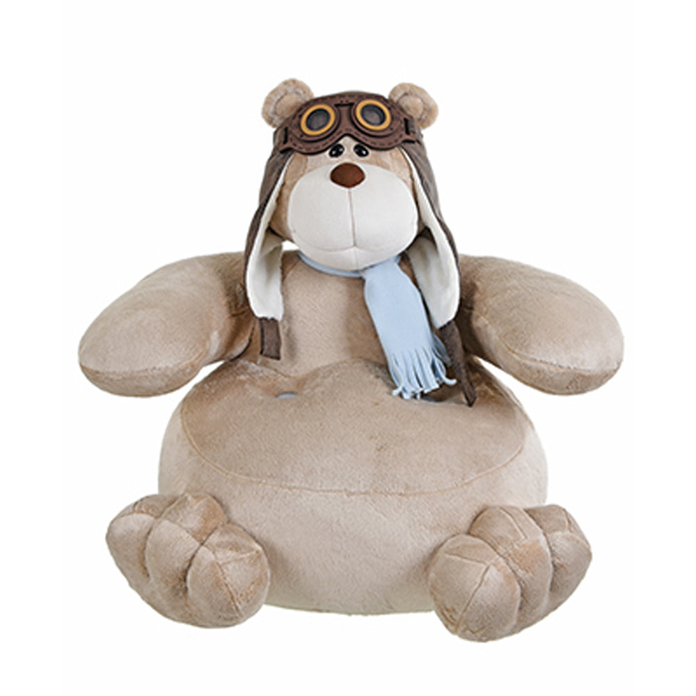 Puff de Pelúcia Urso Bochecha Aviador - Silvia Polito