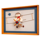 Kit 2 Quadros Decorativos Urso Aviador 63x53cm